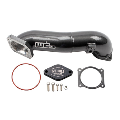 Wehrli WCF100328-GB 3 inch passenger upper intercooler crossover pipe gloss black LML Duramax