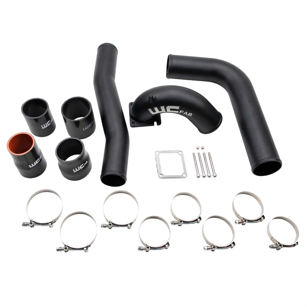 Wehrli WCF100329-GB 5.9 Cummins stage 1 intake bundle gloss black intercooler pipes