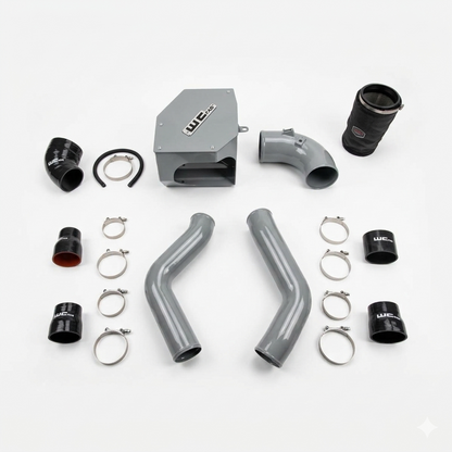 Wehrli WCF100331 stage 2 high flow intake kit 6.7 Cummins with intercooler pipes air box bengal gray color