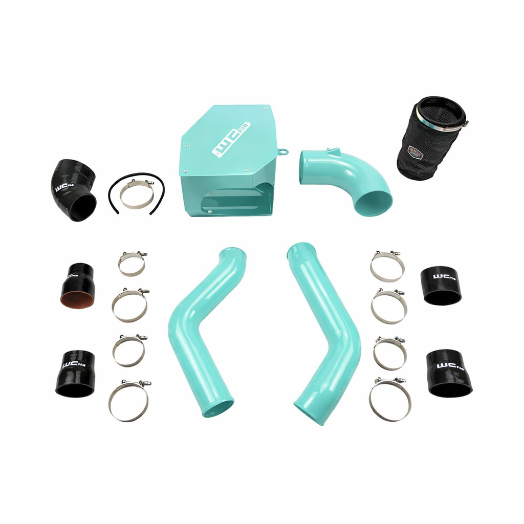 Wehrli WCF100331 stage 2 high flow intake kit 6.7 Cummins with intercooler pipes air box brizzle blue