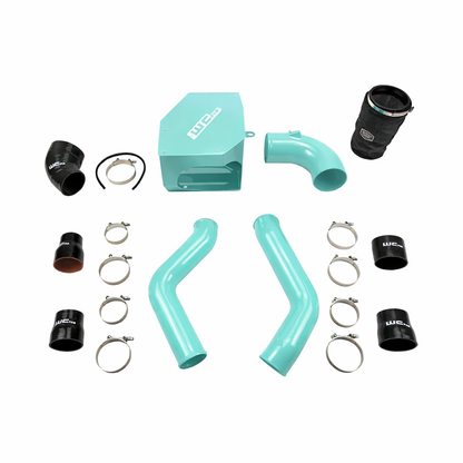 Wehrli WCF100331 stage 2 high flow intake kit 6.7 Cummins with intercooler pipes air box brizzle blue