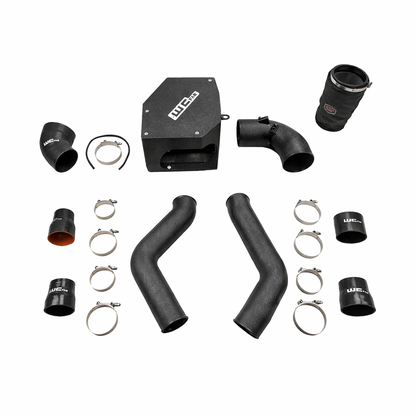 Wehrli WCF100331 stage 2 high flow intake kit 6.7 Cummins with intercooler pipes air box textured black
