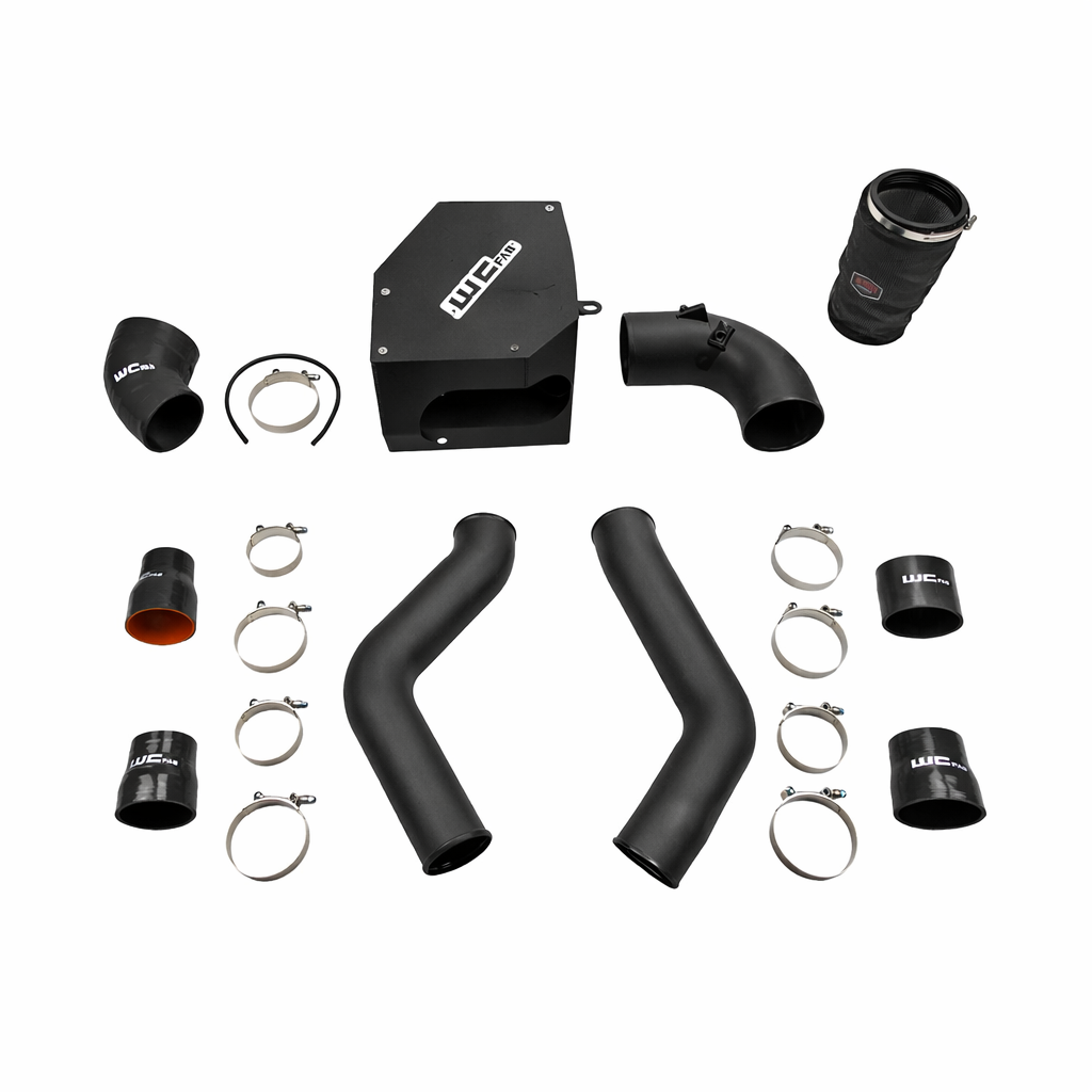 Wehrli WCF100331 stage 2 high flow intake kit 6.7 Cummins with intercooler pipes air box flat black