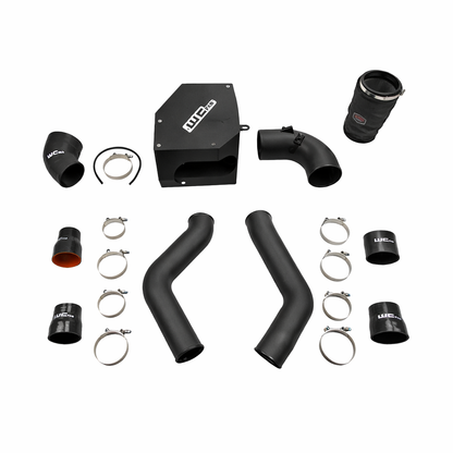Wehrli WCF100331 stage 2 high flow intake kit 6.7 Cummins with intercooler pipes air box flat black