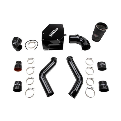 Wehrli WCF100331 stage 2 high flow intake kit 6.7 Cummins with intercooler pipes air box gloss black color