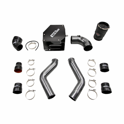 Wehrli WCF100331 stage 2 high flow intake kit 6.7 Cummins with intercooler pipes air box semi gloss black