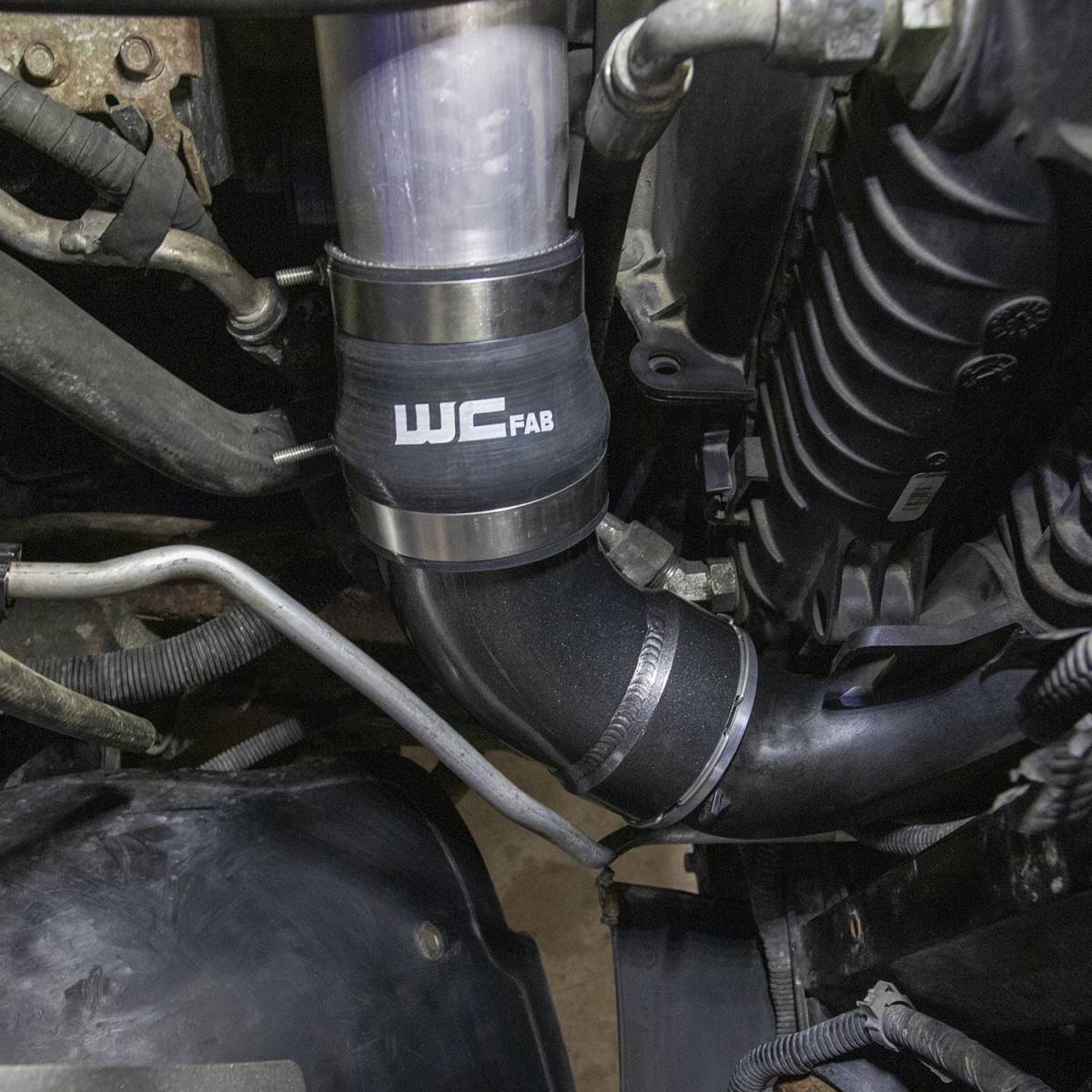 Wehrli WCF100466-GB 3.5 inch intercooler outlet elbow kit passenger side gloss black LBZ LMM Duramax