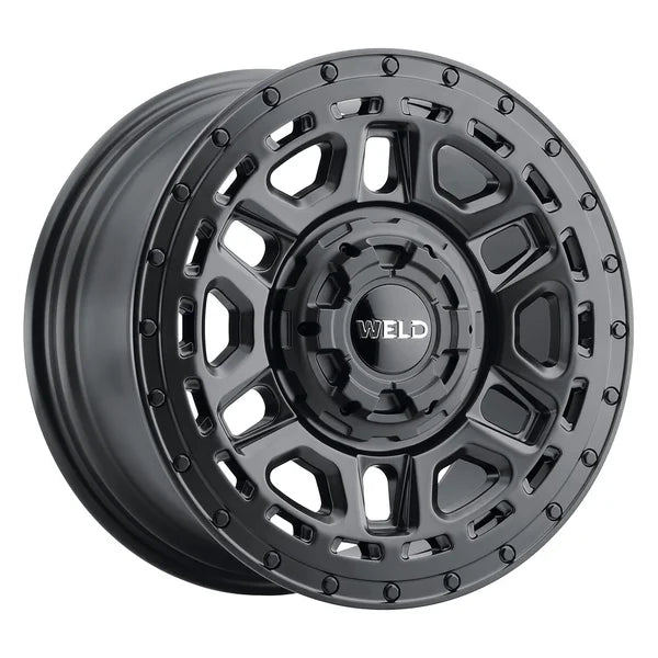 Weld Off-Road Crux 22x10in / 5x127 BP / ET -18 / 87.1mm Bore - Satin Black Wheel