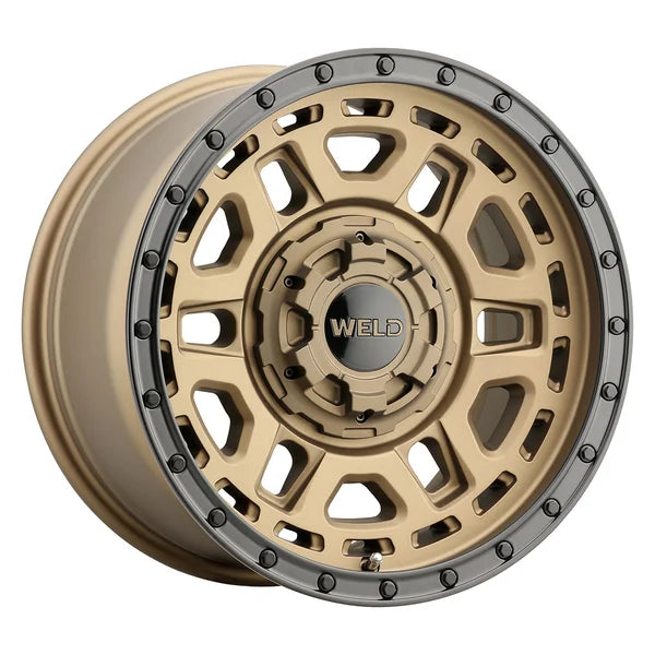 Weld Off-Road Crux 20x10in / 6x135 BP / ET +13 / 106.1mm Bore - Satin Bronze/Satin Black Ring Wheel