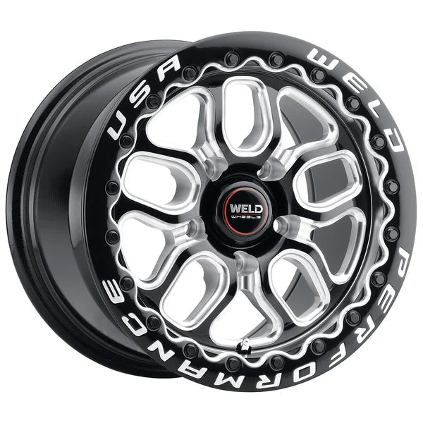 Weld Racing 17x10 Laguna Bead Lock 5x120 ET42 BS7.15 Gloss BLK MIL DIA 78.1