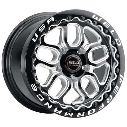 Weld Racing 17x10 Laguna Bead Lock 5x120 ET42 BS7.15 Gloss BLK MIL DIA 78.1
