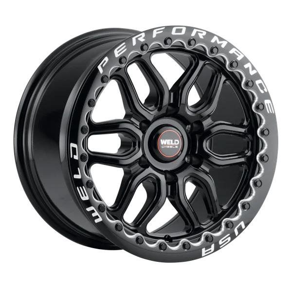 Weld Laguna 6 Drag 17x10in / 6x135 BP / ET42 / BS 7.15 Gloss Black Wheel