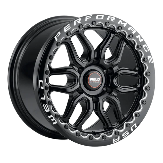 Weld Laguna 6 Drag 17x10in / 6x135 BP / ET42 / BS 7.15 Gloss Black Wheel