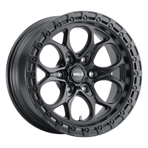 Weld 17x9 Ledge 6 6x135  ET00 BS 5.00 Satin BLK / Satin BLK Ring 87.1