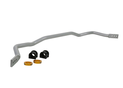Car suspension stabilizer bar with mounting hardware on a white background