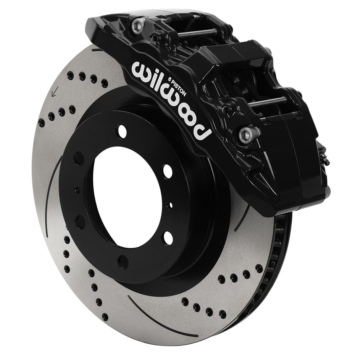 Wilwood 15-21 Toyota 4Runner Aero6-DM Black Front Brake Kit - Drilled & Slotted Wilwood
