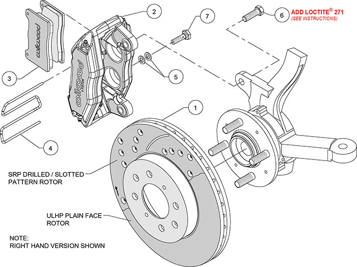 Wilwood DPHA front caliper and rotor brake kit for Honda Civic and Acura Integra 140-12996-D