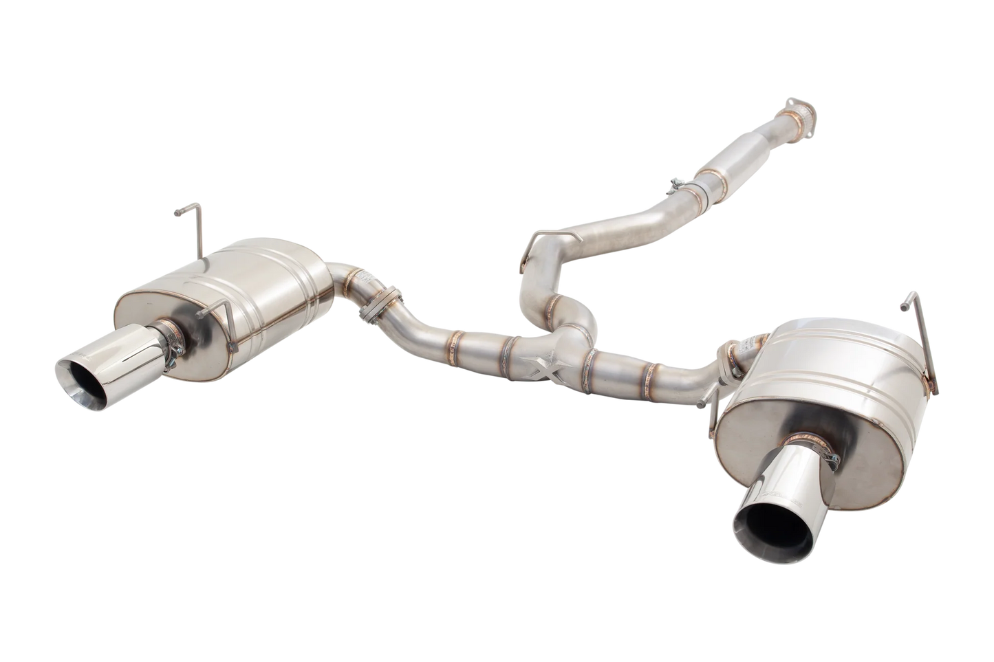 XForce ES-SW20-CBS 304 stainless steel cat-back exhaust for 2009-2011 Subaru WRX Sedan and 2009-2012 Forester XT with polished double-wall tips