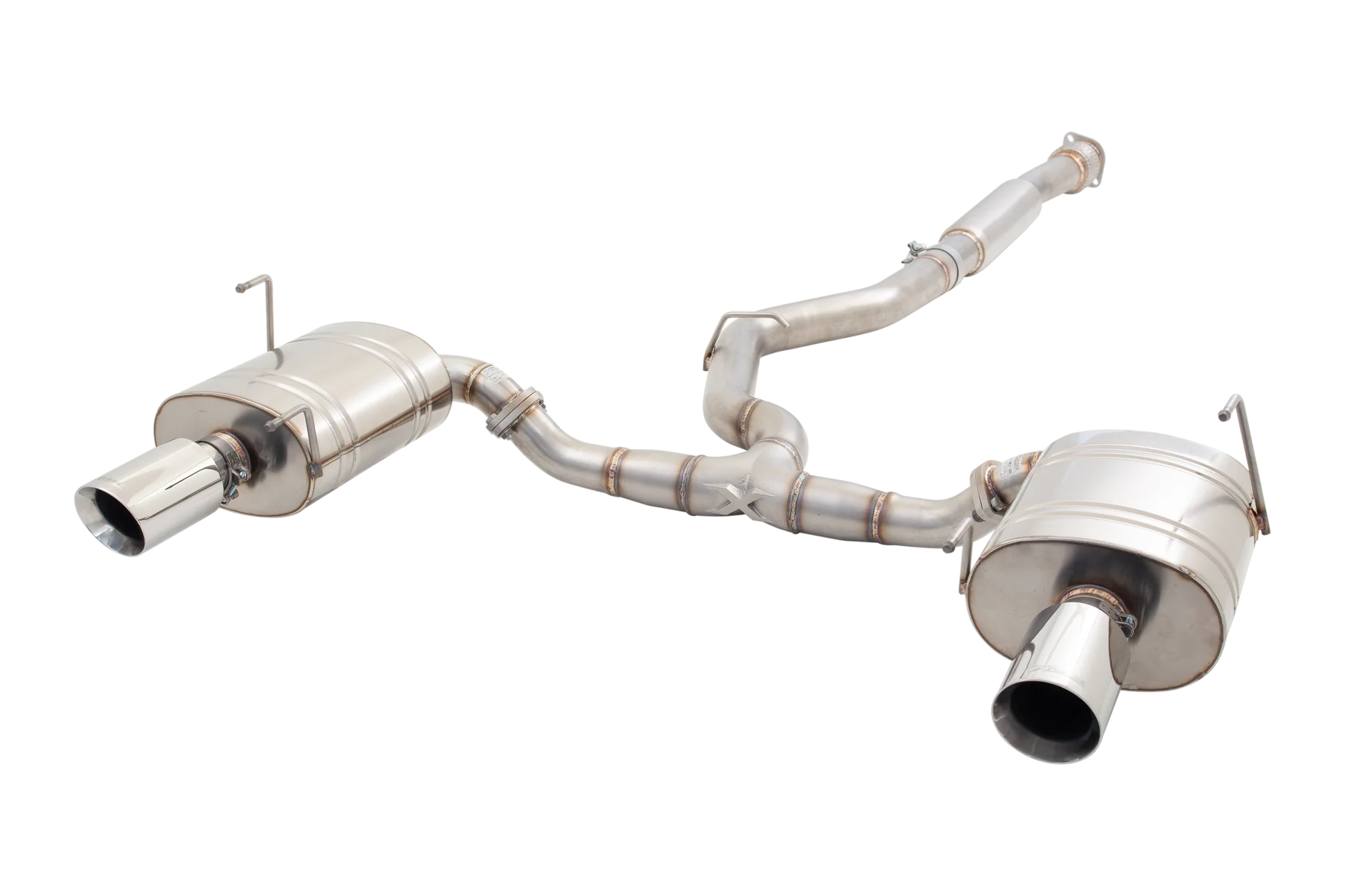 XForce ES-SW20-CBS 304 stainless steel cat-back exhaust for 2009-2011 Subaru WRX Sedan and 2009-2012 Forester XT with polished double-wall tips