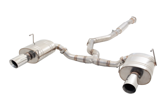 XForce ES-SW20-CBS 304 stainless steel cat-back exhaust for 2009-2011 Subaru WRX Sedan and 2009-2012 Forester XT with polished double-wall tips