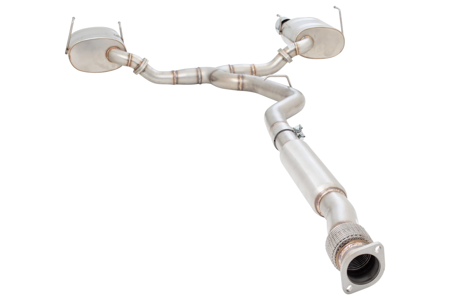 XForce ES-SW20-CBS 304 stainless steel cat-back exhaust for 2009-2011 Subaru WRX Sedan and 2009-2012 Forester XT with polished double-wall tips