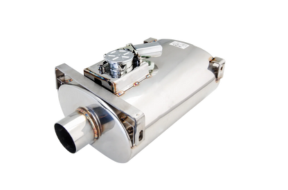 XForce VMK20-250 Varex 2.5-inch 304 stainless steel oval valved muffler with mounting points