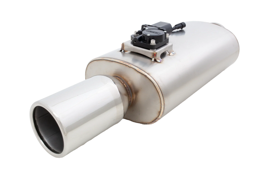 XForce VMK8-250 Varex 304 stainless steel oval valved muffler with 2.5-inch center inlet