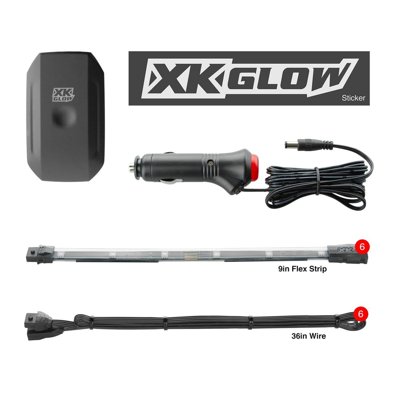XK Glow Car Interior Mini Kit w/ Dual-Mode Dash Mount Controller 6x10In