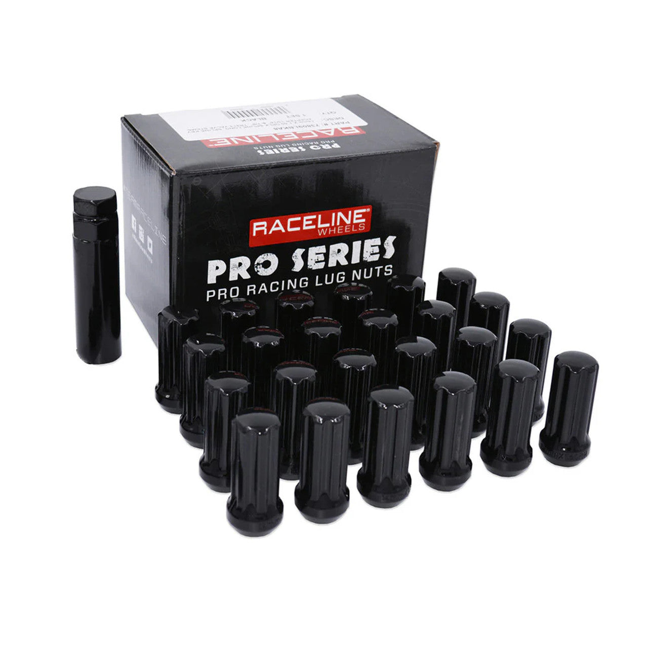 Raceline 12x1.5mm Spline Black Lug Nuts (16 Pack)
