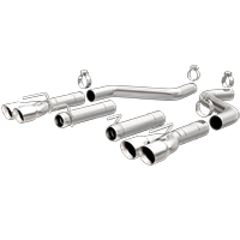 MagnaFlow Axle-Back, SS, 3in, Quad Split Rear 3.5 Tips 2015 Dodge Challenger incl SRT Hellcat - eliteracefab.com