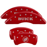 MGP 4 Caliper Covers Engraved Front Buick Rear Buick Shield Red Finish Silver Char 2015 Buick Regal