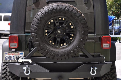 DV8 Offroad 07-18 Jeep Wrangler JK Rear Bumper w/ Tire Carrier & Tapered Bearing DV8 Offroad