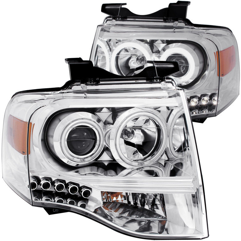 ANZO USA Ford Expedition Projector Headlights Chrome; 2007-2014 - eliteracefab.com