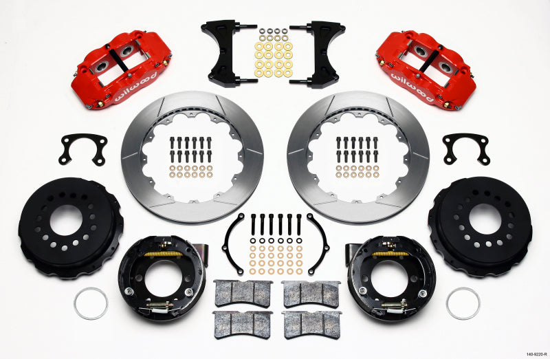 Wilwood Narrow Superlite 4R Rear P-Brk Kit 12.88in Red Small Ford 2.50in Offset Wilwood