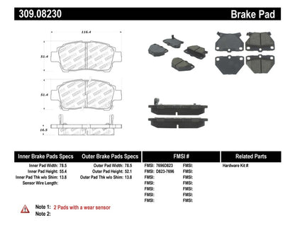 StopTech Performance 00-05 Celica GT-S Rear Brake Pads Stoptech