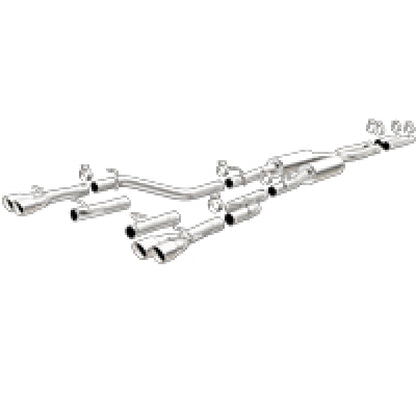 MagnaFlow Cat-Back, SS, 2.5in, Quad Split Rear 3.5in Tip 2015 Dodge Challenger 3.6L V6 - eliteracefab.com