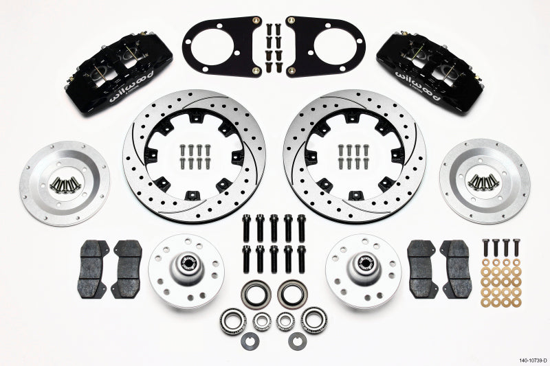 Wilwood Dynapro 6 Front Hub Kit 12.19in Drilled 37-48 Ford Psgr. Car Spindle Wilwood