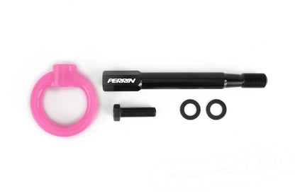 Perrin 08-14 Subaru WRX/STI Sedan Tow Hook Kit (Rear) - Hyper Pink Perrin Performance