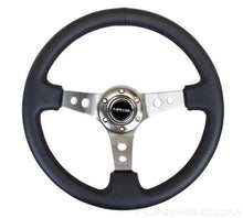 Load image into Gallery viewer, NRG Reinforced Steering Wheel 350mm Classic Black Wood Grain Wheel 3 Inch Deep 3-Spoke Center Black Chrome - eliteracefab.com