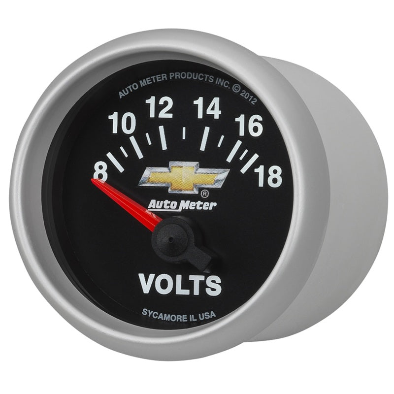 AutoMeter Gauge Voltmeter 2-1/16in. 18V Electric Chevy Gold Bowtie 880444