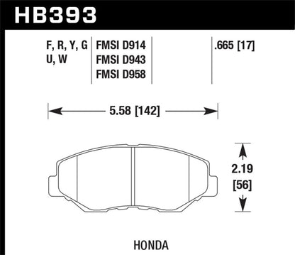 Hawk Performance DTC-70 Front Brake Pads - HB393U.665 Hawk Performance