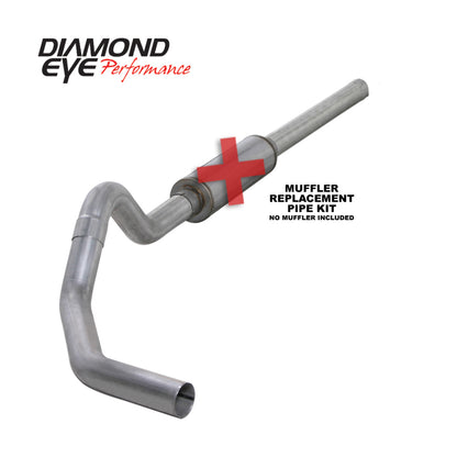 Diamond Eye KIT 4in CB MFLR RPLCMENT PIPE SGL AL: 2004.5-2007.5 DODGE CUMMINS 600 Diamond Eye Performance