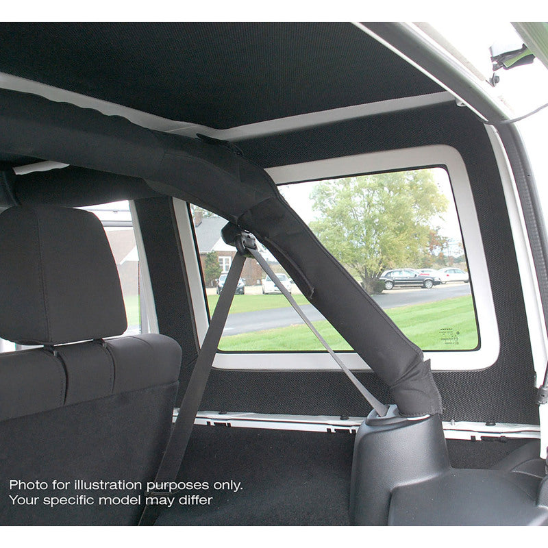 DEI 11-18 Jeep Wrangler JK 4-Door Boom Mat Rear Side Window Trim - 2 Piece - Black DEI