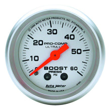 Load image into Gallery viewer, AutoMeter GAUGE; BOOST; 2 1/16in.; 60PSI; MECHANICAL; ULTRA-LITE - eliteracefab.com