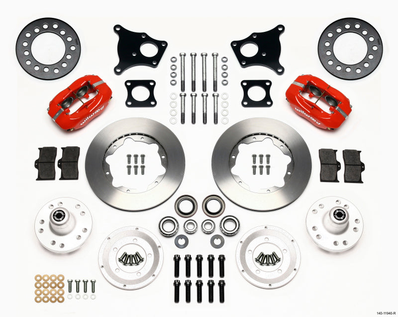 Wilwood Forged Dynalite Front Kit 11.00in Red AMC 71-76 OE Disc w/o Bendix Brakes Wilwood