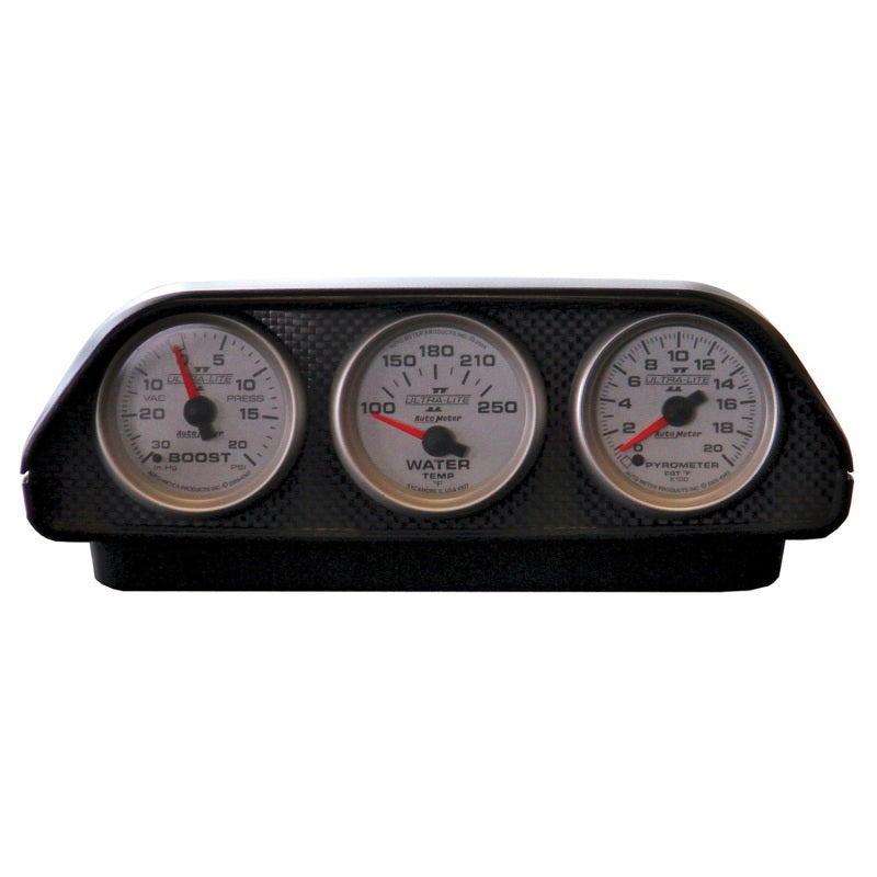 AutoMeter GAUGE MOUNT; UNIVERSAL DASH TOP; TRIPLE; 2 1/16in.; BLACK - eliteracefab.com