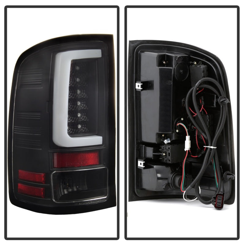 Spyder 07-13 GMC Sierra 1500 V2 Light Bar LED Tail Lights - Black (ALT-YD-GS07V2-LBLED-BK) - eliteracefab.com