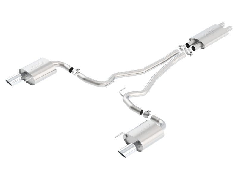 Borla Touring Cat-Back 15 Ford Mustang GT 5.0L V8 MT/AT 2.5in pipe 4in tip - eliteracefab.com