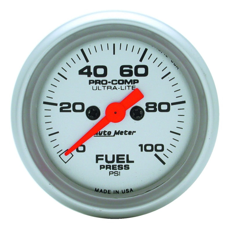 Autometer Ultra-Lite 52mm 0-100 PSI Electronic Fuel Pressue Gauge 4363