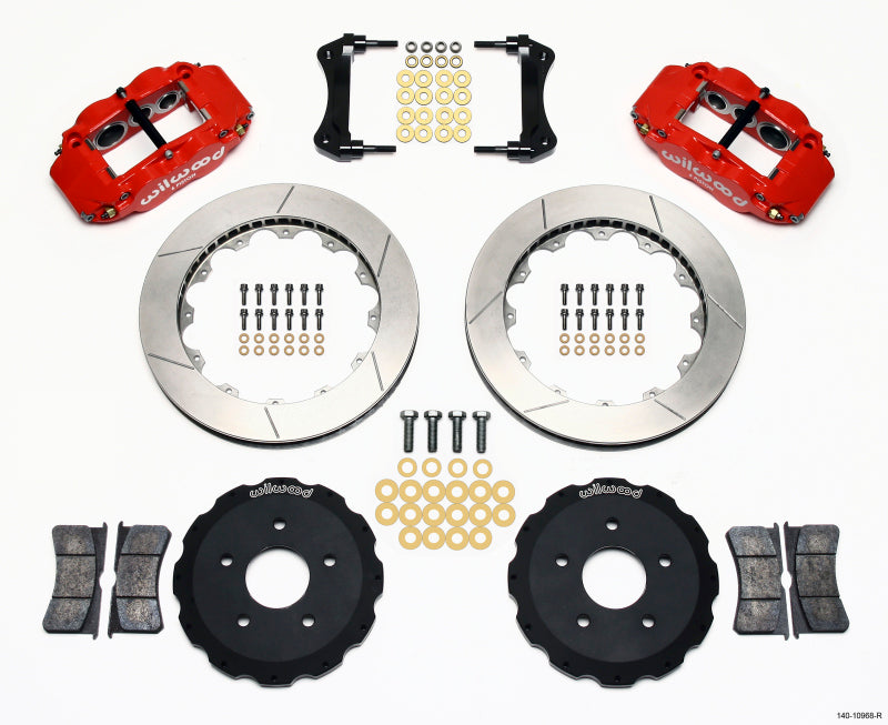 Wilwood Narrow Superlite 6R Front Hat Kit 13.06in Red Backdraft Cobra (BMW E36 Based) Wilwood